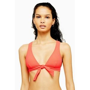 TOPSHOP NWT PINK RIBBED LONGLINE BIKINI TOP 6